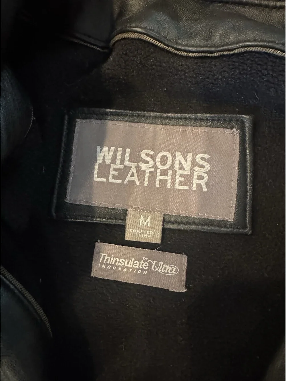 Wilsons Leather VINTAGE 80's Bomber Jacket Men's Med Black Full Zip  Thinsulate